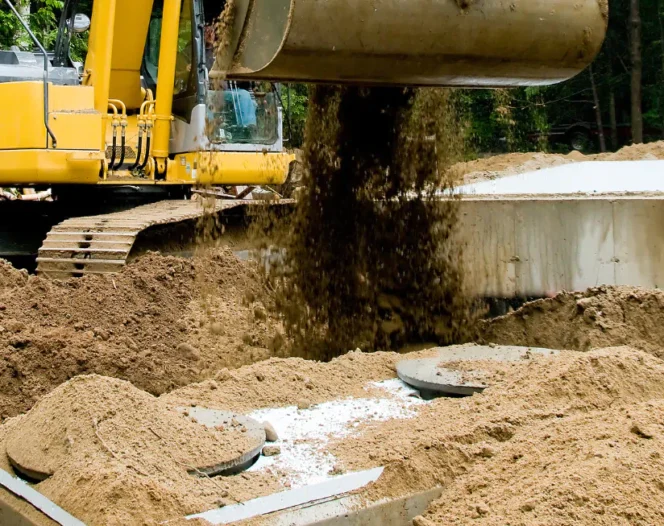 covering a septic tank with dirt